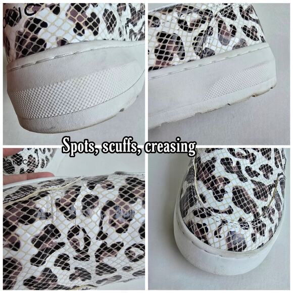 Leopard Snake Print Loafers Vionic Dinora Size 8.5 Leather Sneakers Brown Black - Picture 10 of 14